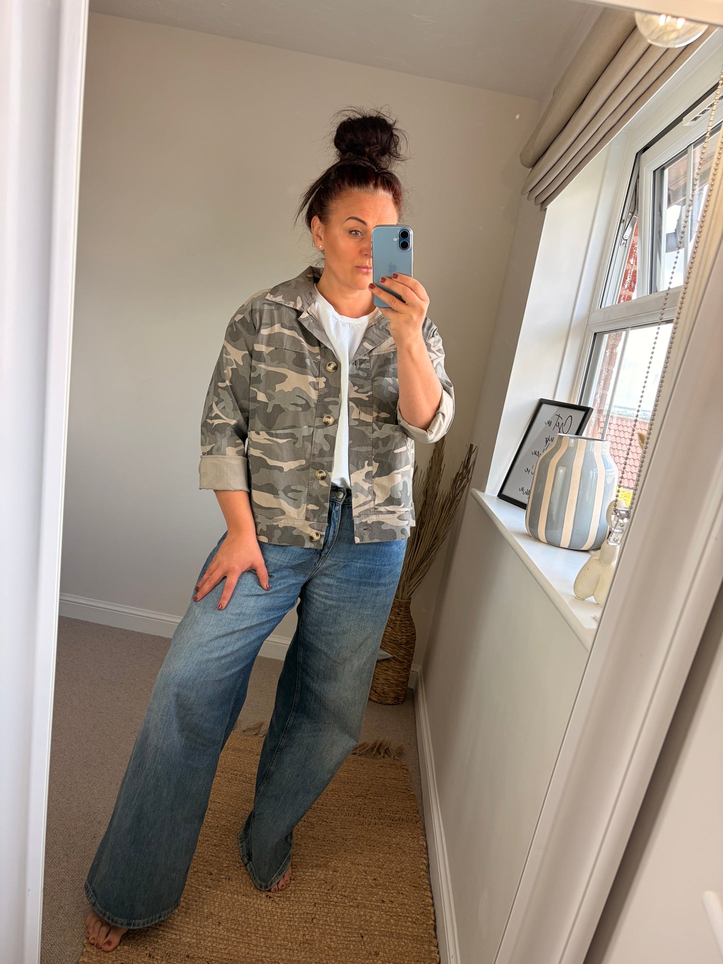 Camo Shirt Jacket - Stone