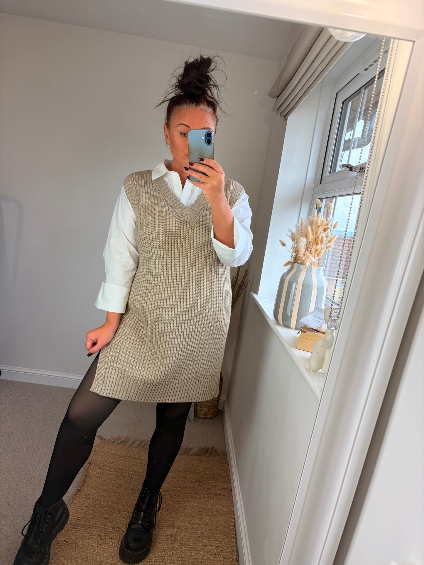 Chunky Knit Tank Top - Beige (2 sizes)