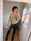 Slouch Oversize Leopard Jumper - Beige