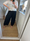 Barrel Leg Linen Trouser - Black