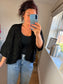 Open Knitted Cardigan - Black