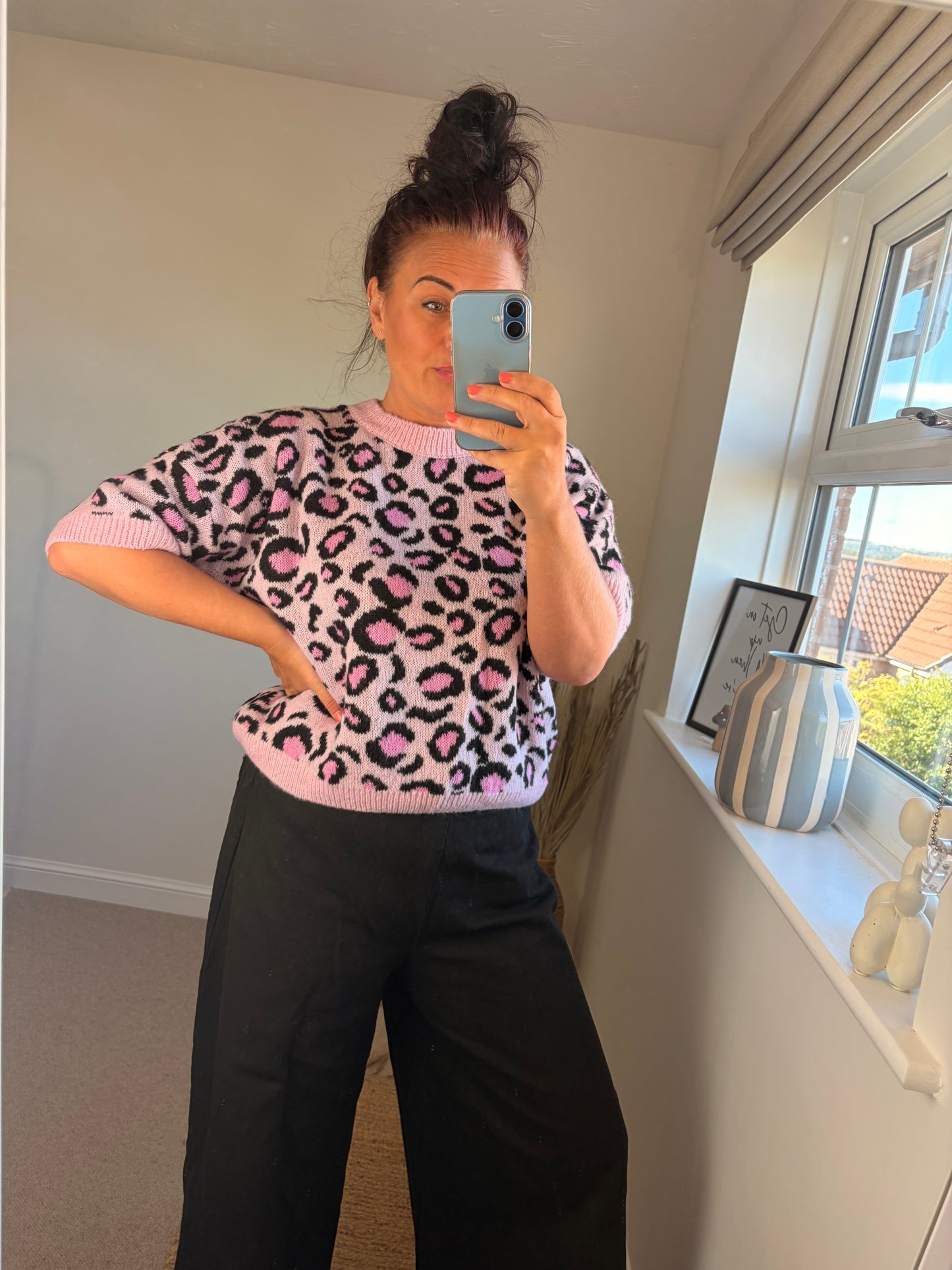 Leopard Short Sleeve Jumper