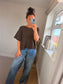 Boxy Short Sleeve Jumper - Chocolate