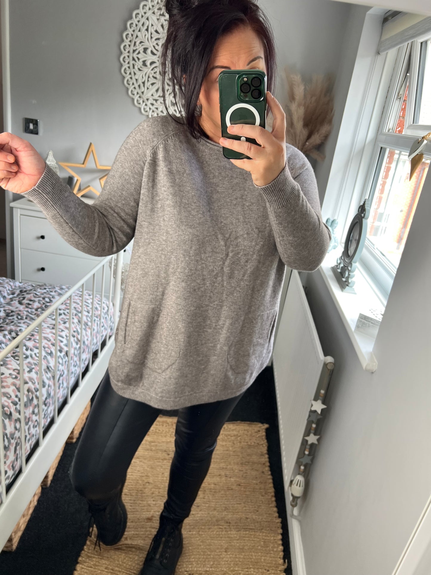 Button Side Jumper - Oatmeal