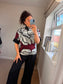 Funnel Neck Floral Jumper - Wine