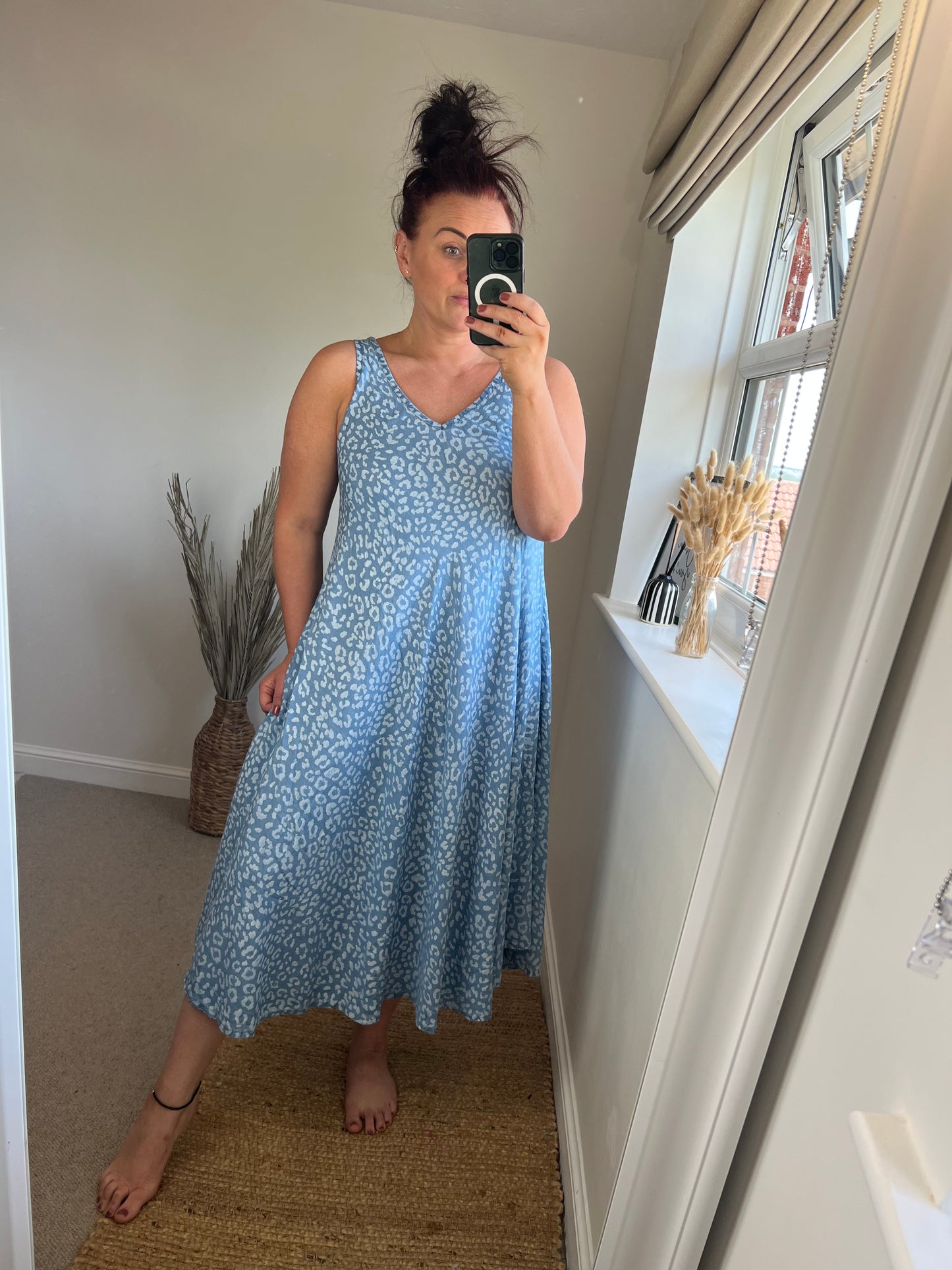 Denim Leopard Dress