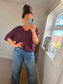 V Neck Jumper - Plum