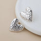 Peace of Mind - Silver Plated Hammered Heart Earrings