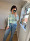 Mesh Long Sleeve Top - Argyle