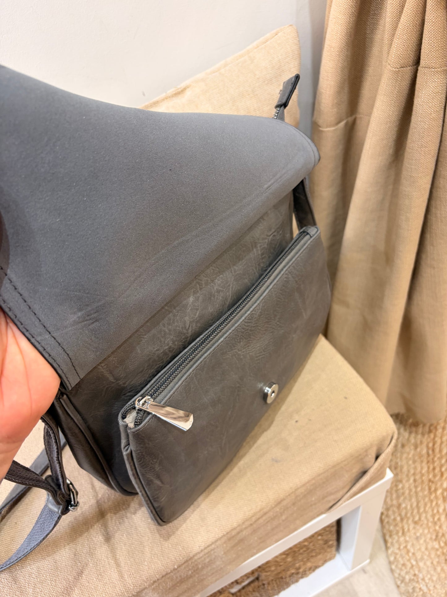 Satchel Crossbody Bag - Dark Grey