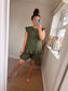 Button Back Short & Top Set - Khaki