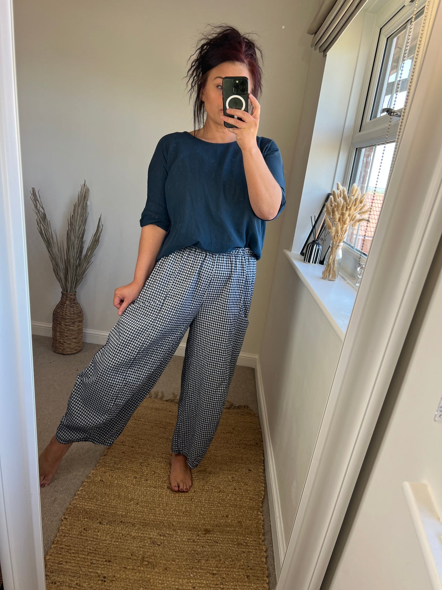 Plain Cotton Top - Navy