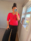 V Neck Three Quarter Jumper - Pink