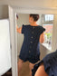 Button Back Short & Top Set - Navy