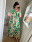 Grecian Floral Dress - Green