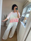 Cropped Sleeve Fine Knit Jumper - Leopard Pink