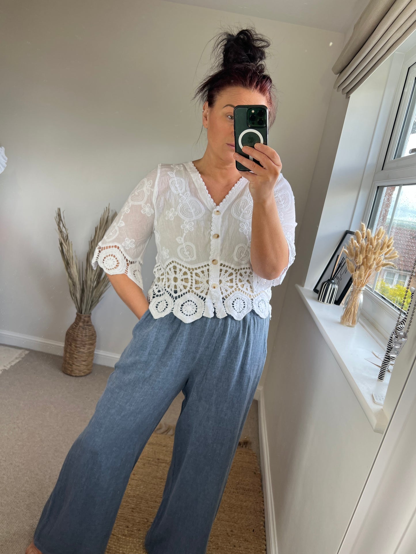 Crochet Lace Cardi - White