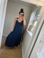 Silver Coil Midi Dress - Navy