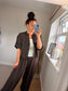 Linen Military Jacket - Chocolate