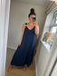 Silver Coil Midi Dress - Navy