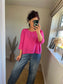 Plain Cotton Top - Cerise