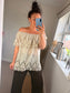 Broderie Anglaise Bardot Top - Beige