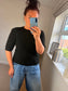 Cable Knit Short Sleeve Jumper - Black