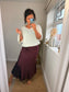 Satin Skirt - Wine