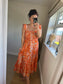Ditsy Floral Midi Dress - Orange