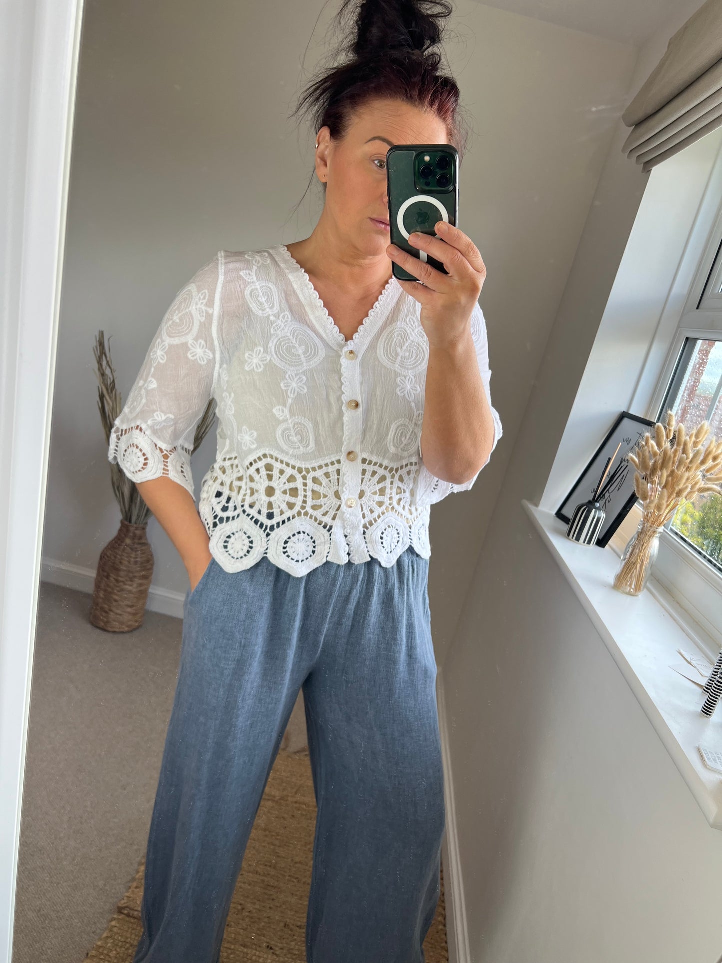 Crochet Lace Cardi - White