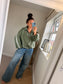 Stripe Bomber Jacket - Khaki