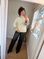 Faux Fur Cuffed Jumper - Cream