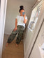 Camo Barrel Leg Trousers
