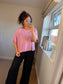 Boxy Short Sleeve Jumper - Blush