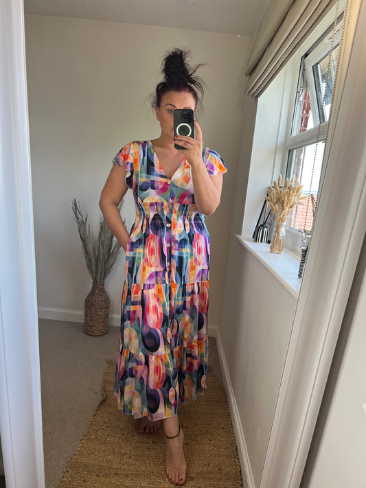 LOTTIE Maxi Button Dress with Pockets -  Retro