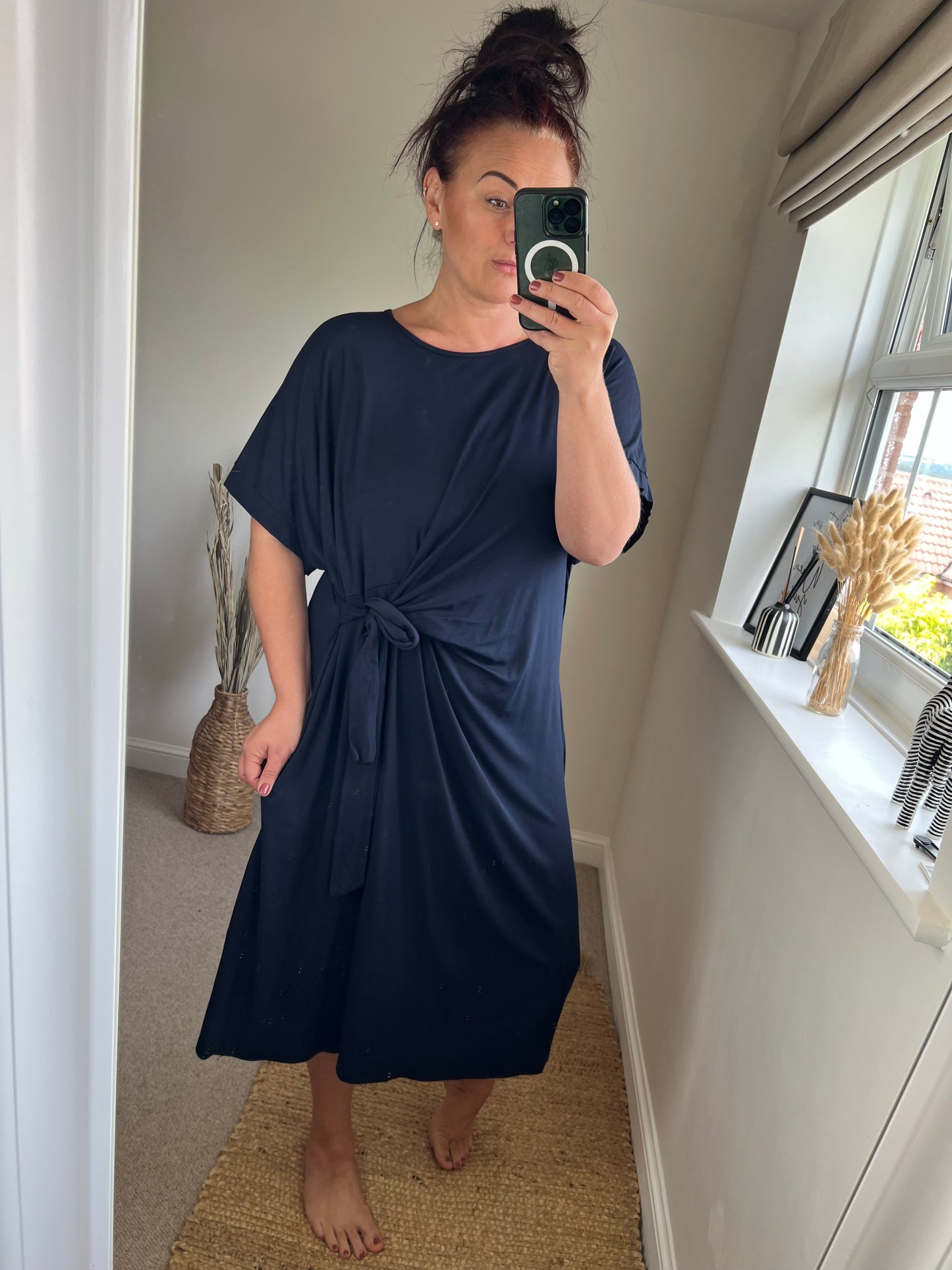 Tie Side Dress - Navy