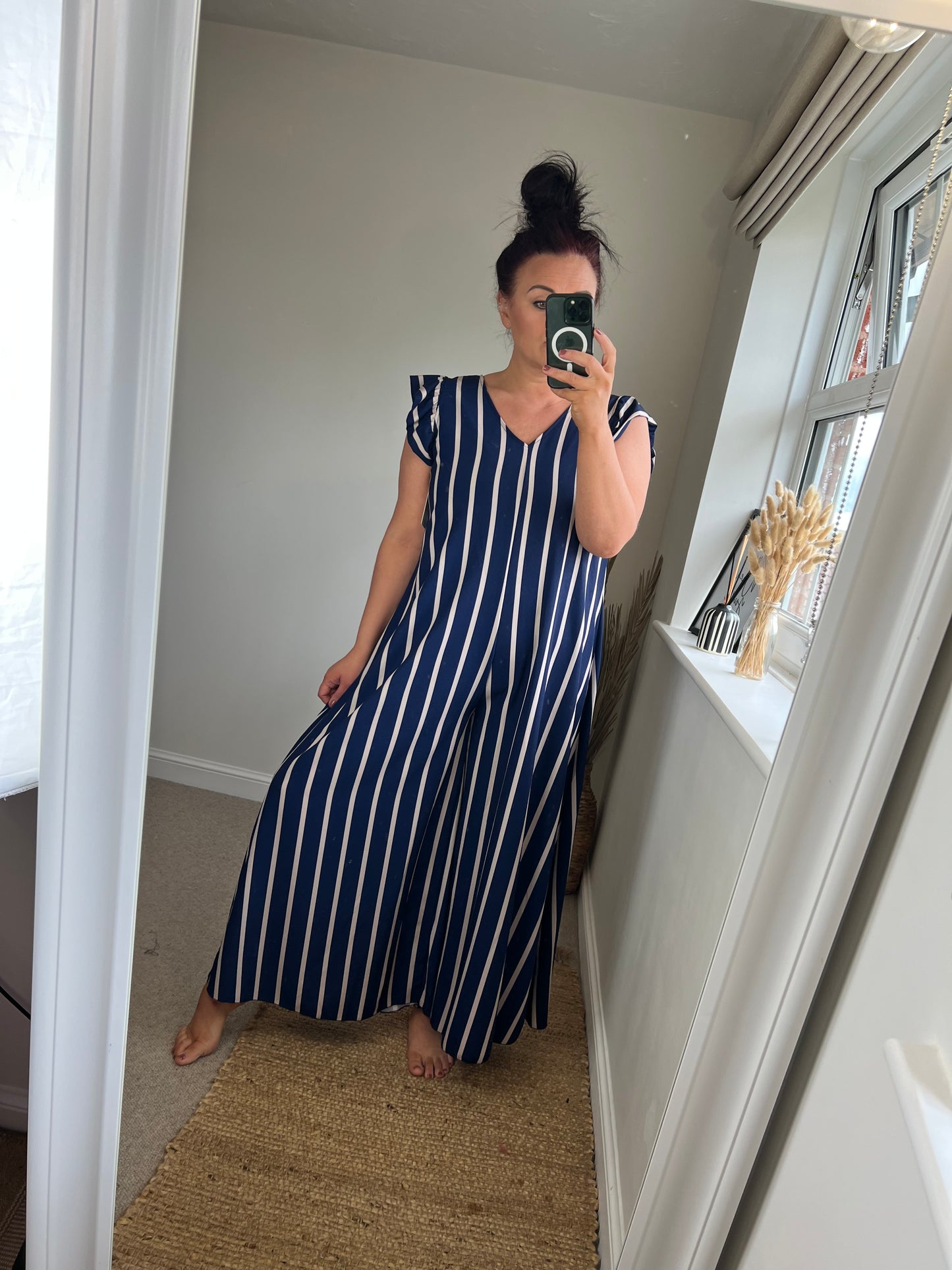 Stripe Jumpsuit - Navy