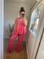Linen Mix Vest - Rose