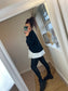 2 in 1 Jumper with Shirt - Black