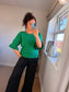 Flute Sleeve Jumper - Green
