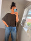 Boxy Short Sleeve Jumper - Chocolate