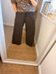 Needle Cord Wide Leg Trousers - Chocolate