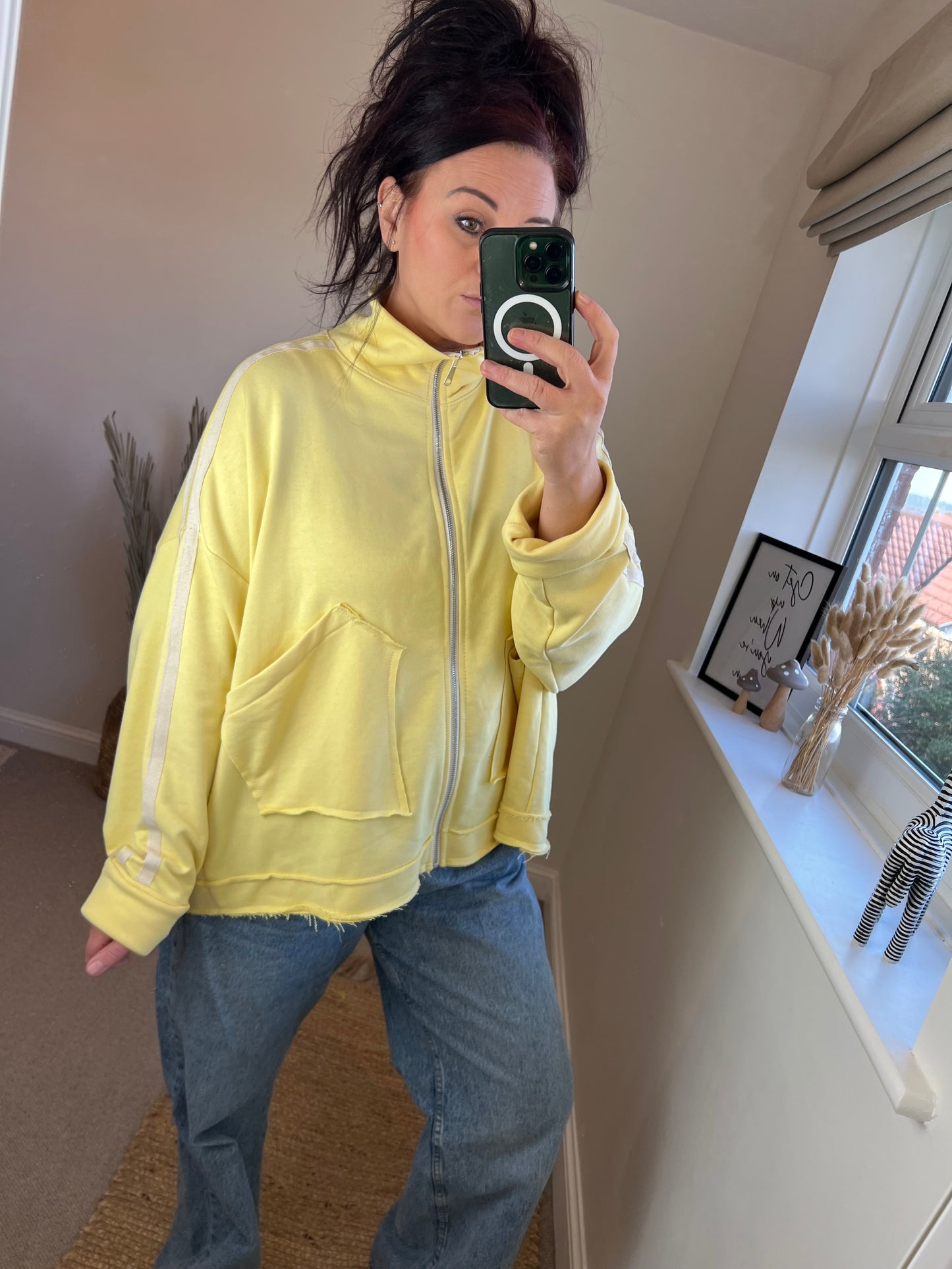 Oversized Zip Top/Jacket - Lemon