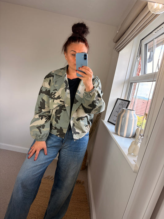 Camo Military Jacket - Light Green