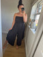 Strapless Tapered Jumpsuit - Chocolate