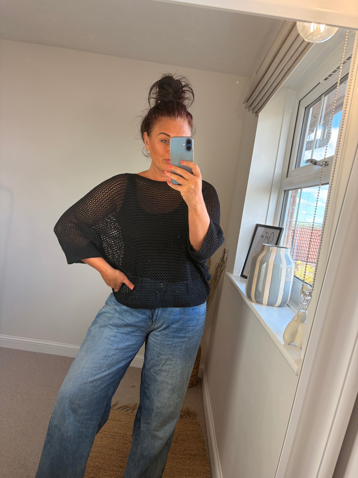 3-way Crochet Top - Black