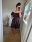 Shirred Waist Playsuit - Chocolate
