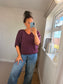 V Neck Jumper - Plum