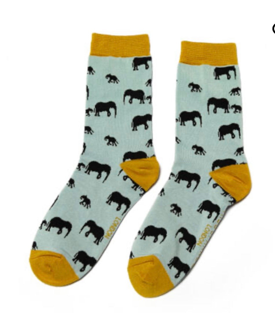 Miss Sparrow Bamboo Socks - Elephants