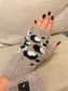 Leopard Fingerless Gloves - Beige